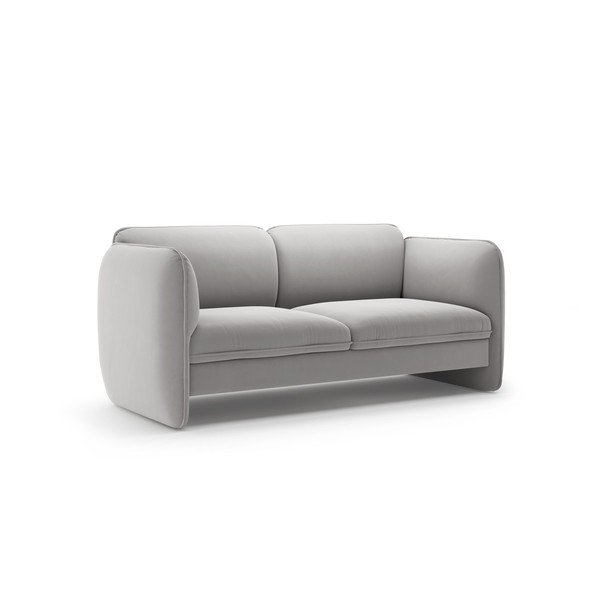 Jasnoszara aksamitna sofa 168 cm Georgia – Micadoni -image-2