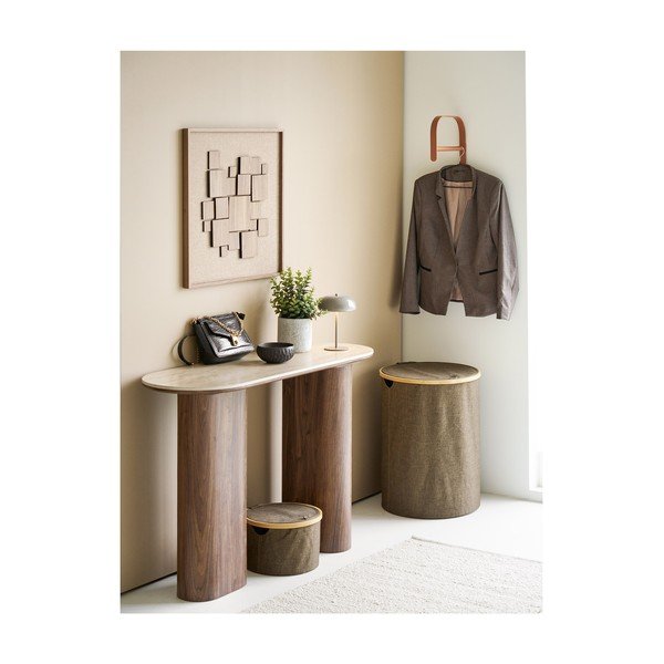 Brązowy tekstylny kosz na pranie Noto – House Nordic-image-2