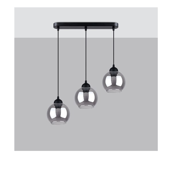 Czarna lampa wisząca ø 15 cm Grande – Sollux-image-3