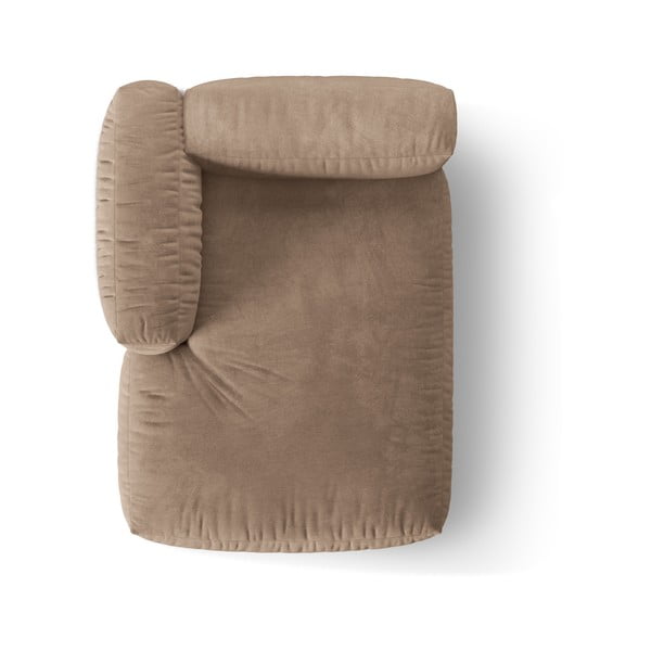 Jasnobrązowy aksamitny moduł sofy (lewostronny) Martina – Micadoni -image-3