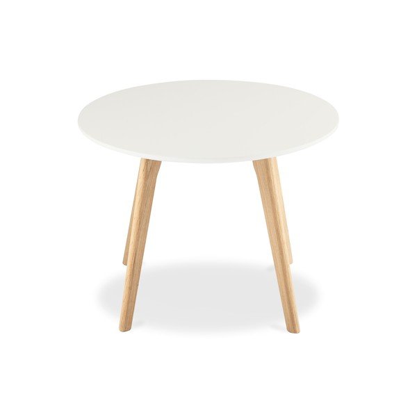Biały stolik drewniany Furnhouse Life, Ø 60 cm-image-1