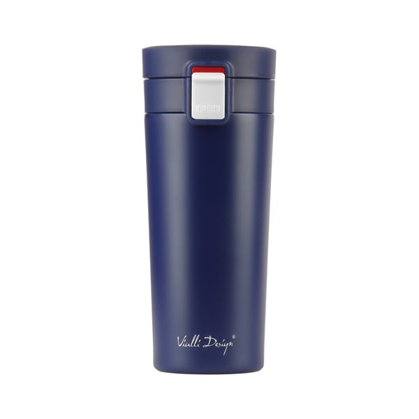 Ciemnoniebieski podróżny kubek termiczny Vialli Design Fuori, 400 ml-image-3