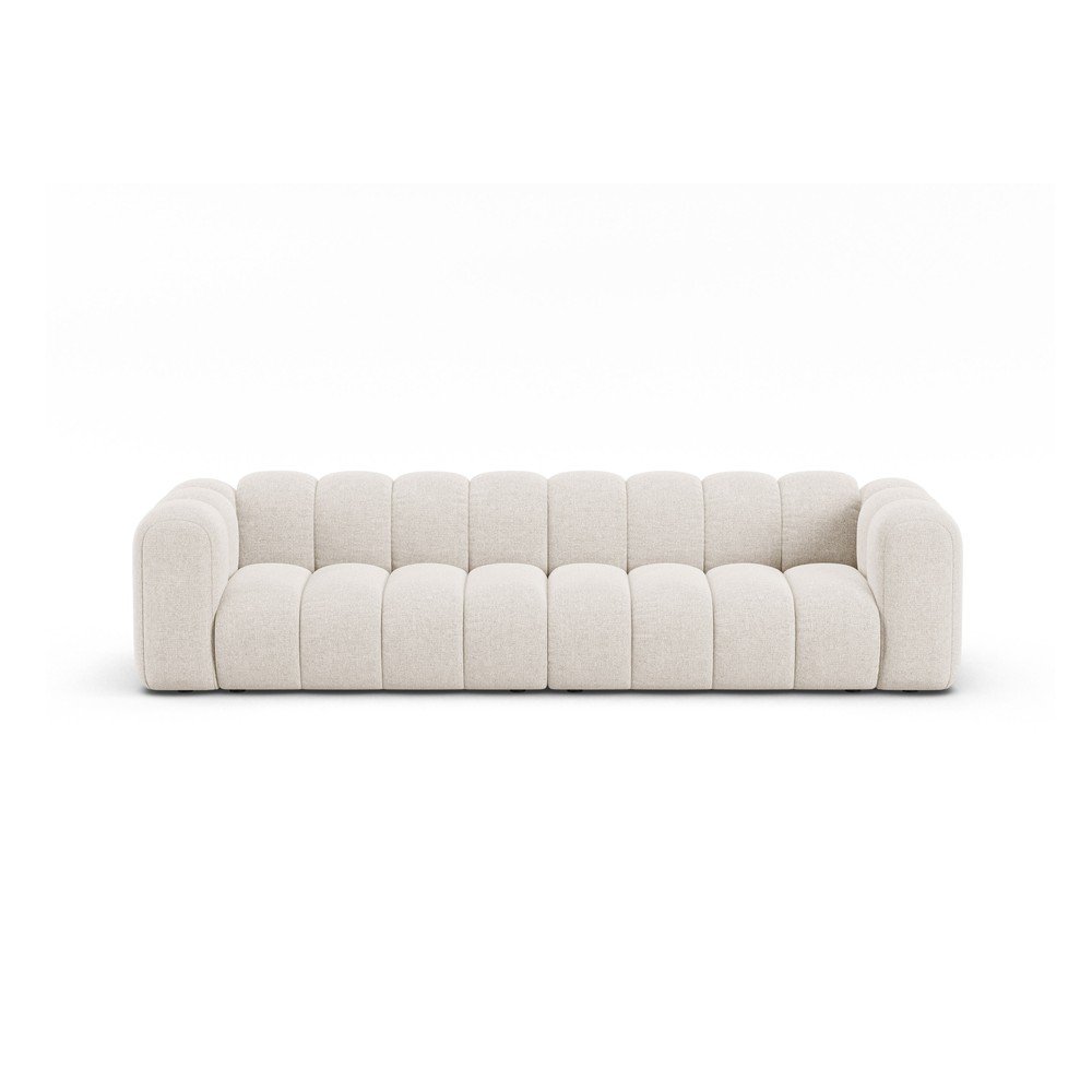 Kremowa sofa z tkaniny szenilowej 290 cm Lupine – Micadoni