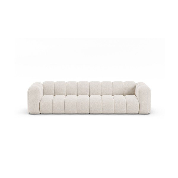 Kremowa sofa z tkaniny szenilowej 290 cm Lupine – Micadoni 