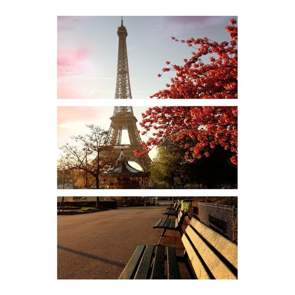 Obraz trzyczęściowy Wiosna w Paryżu