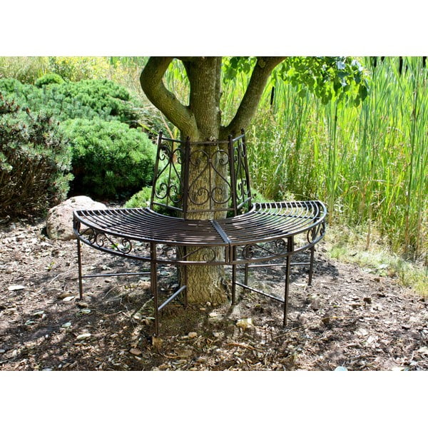 Czarna metalowa ławka ogrodowa Narvi – Garden Pleasure-image-2