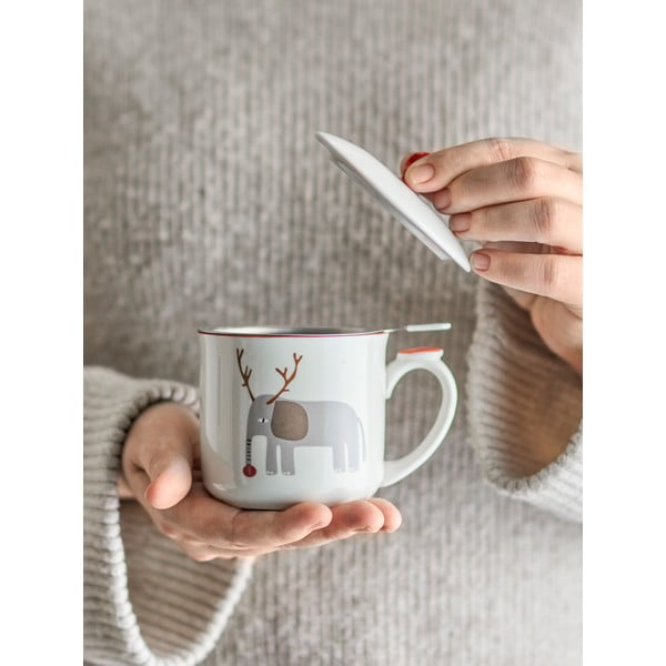 Kremowy kamionkowy kubek z sitkiem ze świątecznym motywem 300 ml Valentin – Bloomingville-image-1