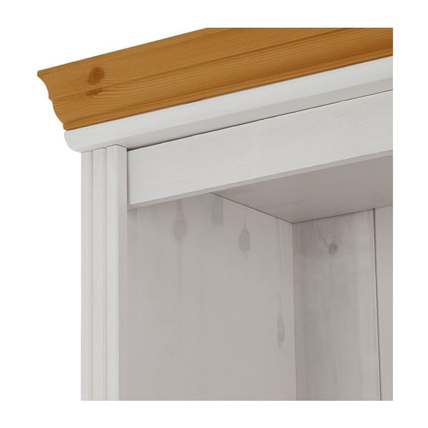 Biały zestaw pod TV z litego drewna sosnowego 214x223 cm Anita – Støraa-image-4