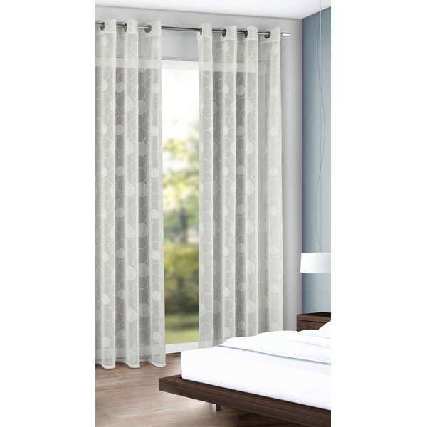 Biała firanka 135x245 cm Circles – Sehlbach-image-1