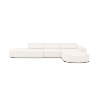 Beżowy narożnik (prawostronny) z materiału bouclé Jodie – Micadoni Home