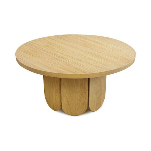 Naturalny okrągły stolik z blatem w dekorze dębu 78x78 cm Soft – Woodman-image-2