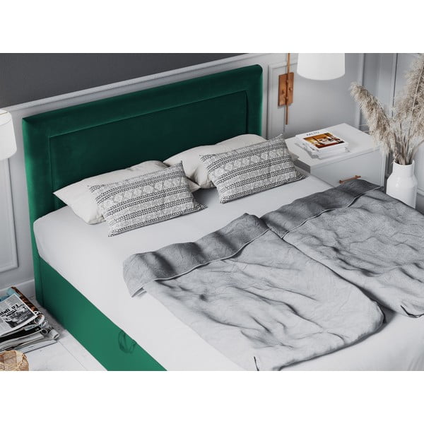 Zielone aksamitne łóżko 2-osobowe Mazzini Beds Yucca, 200x200 cm-image-4