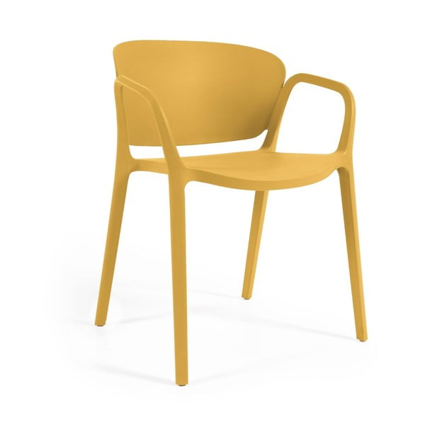 Żółte plastikowe krzesło ogrodowe Ania – Kave Home