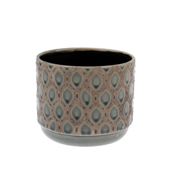 Szarobrązowa doniczka ceramiczna Dakls Rusto, wys. 11,3 cm