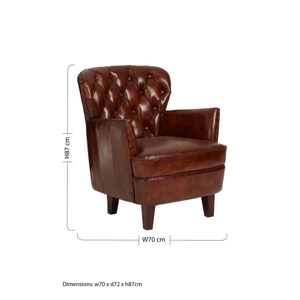 Brązowy skórzany fotel Victor – Premier Housewares (zdjęcie 3)
