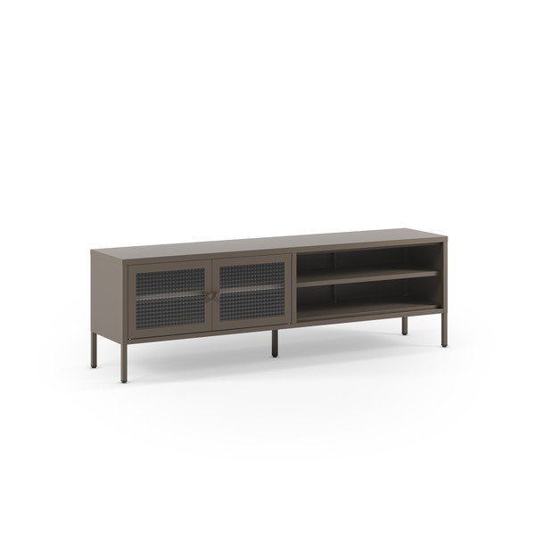 Szara metalowa szafka pod TV 160x50x35 cm Layna – Marckeric-image-3