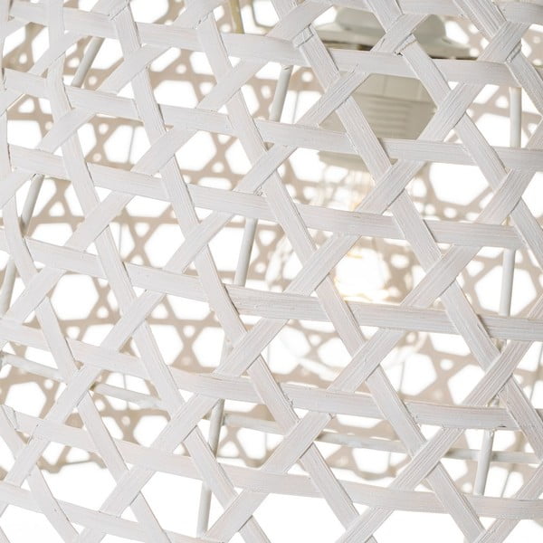 Kremowa lampa wisząca z bambusowym kloszem ø 35 cm – Casa Selección-image-2