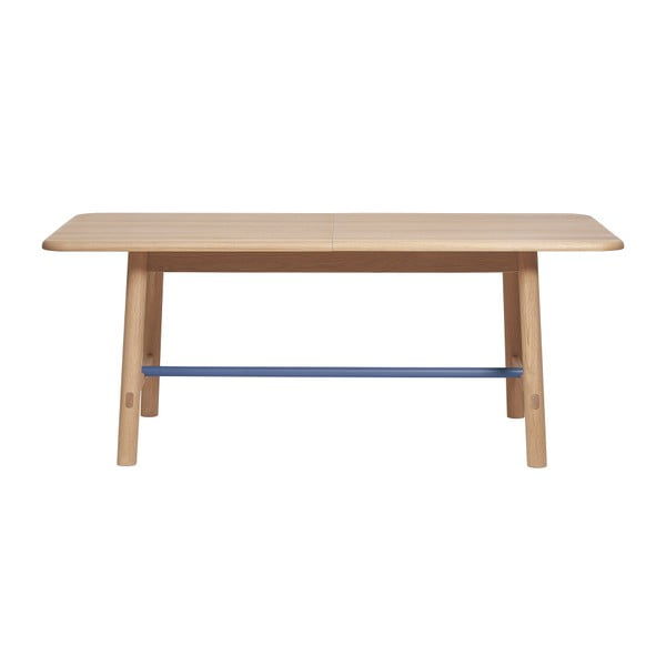 Stół rozkładany z drewna dębowego z szaroniebieską belką HARTÔ Helene, 240x190 cm