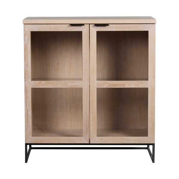 Naturalna witryna z litego drewna dębowego 95x105 cm Everett – Rowico-image-3