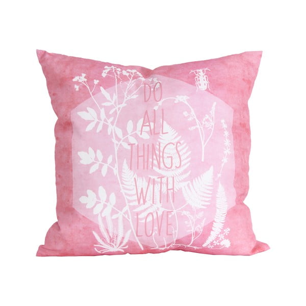 Różowa poduszka Maiko Do All Thingz With Love, 45x45 cm