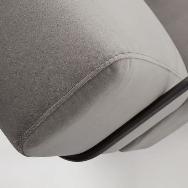 Szary fotel z obiciem podobnym do aksamitu Kave Home Gamer-image-4