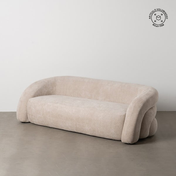 Beżowa sofa  z tkaniny szenilowej 200 cm Minimal – Ixia-image-2