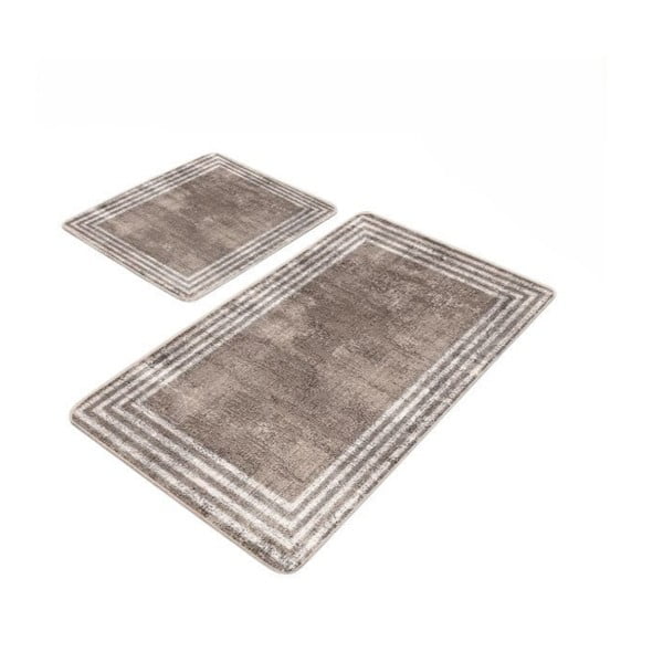 Brązowe aksamitne dywaniki łazienkowe zestaw 2 szt. 60x100 cm – Mila Home