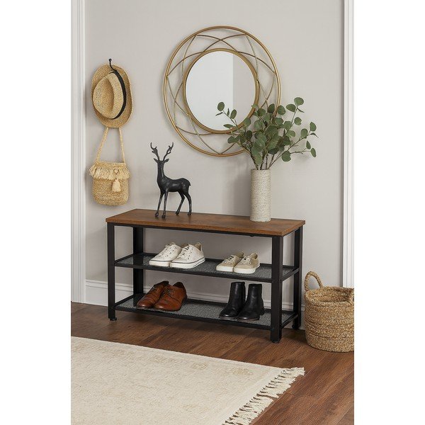 Czarna stalowa szafka na buty 80x45x30 cm Arne – Bonami Essentials-image-1