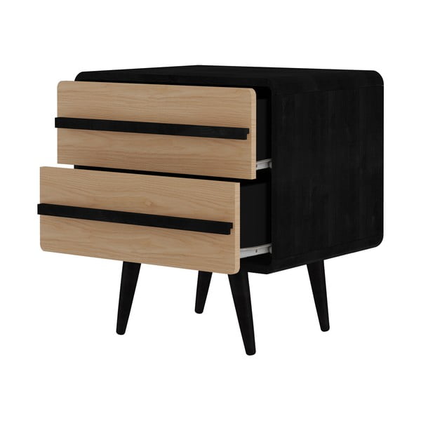 Czarno-naturalna szafka nocna Chantal – Støraa-image-2