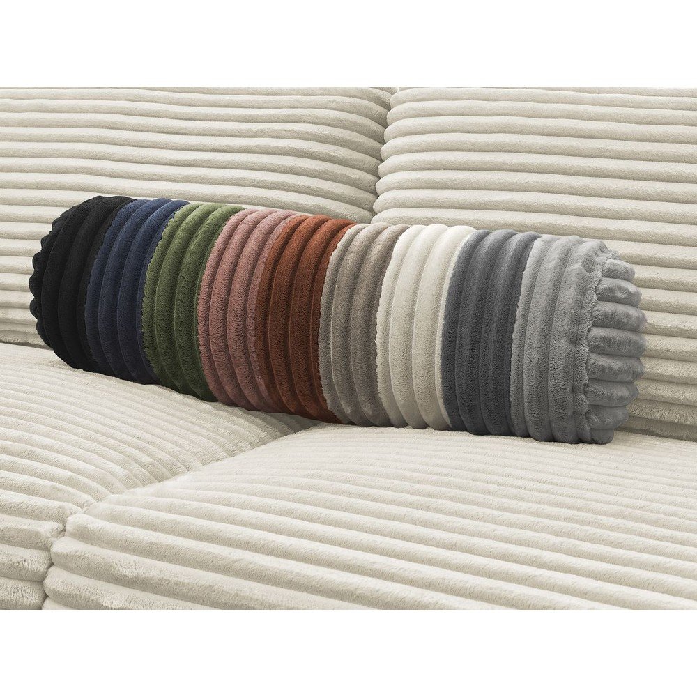 Beżowa sztruksowa rozkładana sofa do spania 220 cm Hugo – Bobochic Paris (zdjęcie 11)
