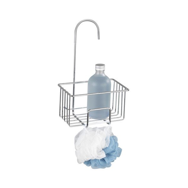 Wisząca półka łazienkowa ze stali nierdzewnej w kolorze srebra z połyskiem Milito – Wenko-image-2