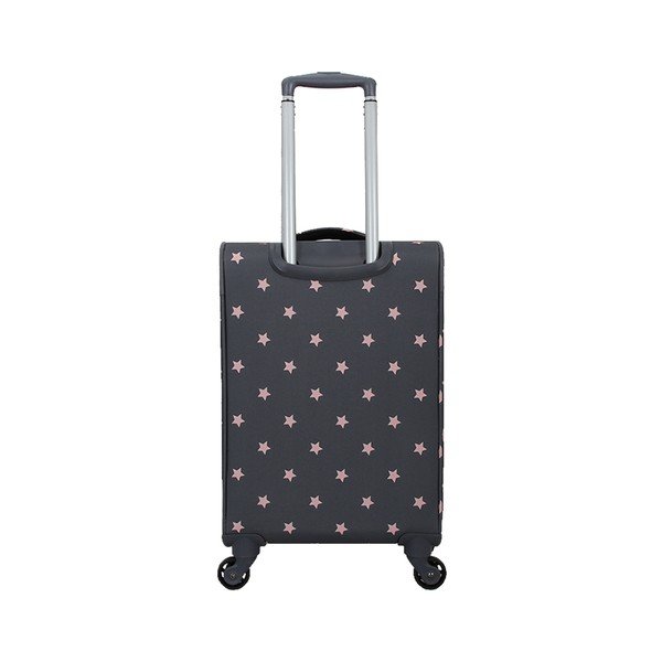 Zestaw szaro-różowej walizki z 4 kółkami i kosmetyczki Lollipops Starry-image-1