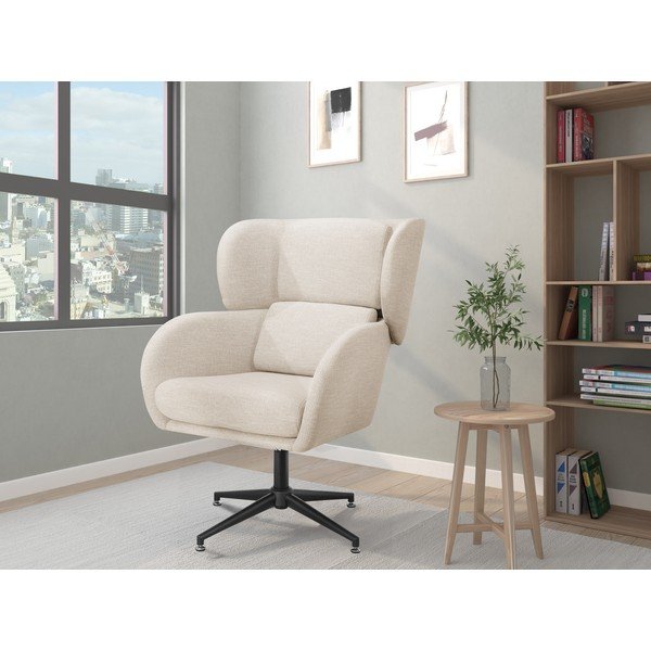 Biały aksamitny fotel typu uszak Vanessa – Støraa-image-1