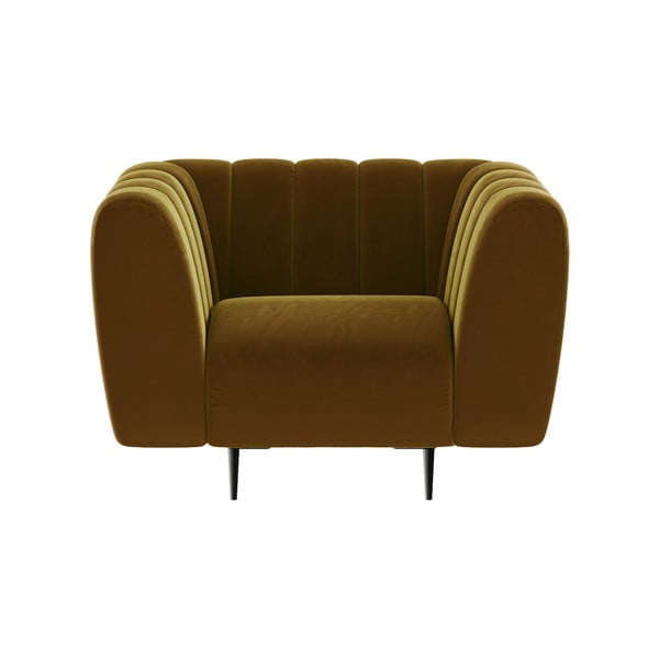 Miodowożółty aksamitny fotel Ghado Shel-image-4