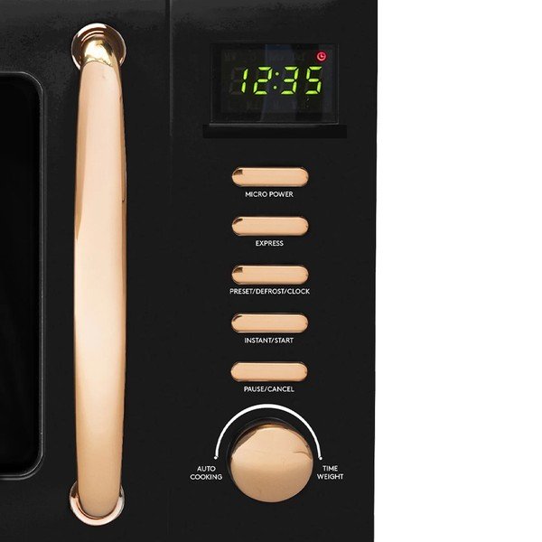 Czarna kuchenka mikrofalowa Black & Copper – Haden-image-2