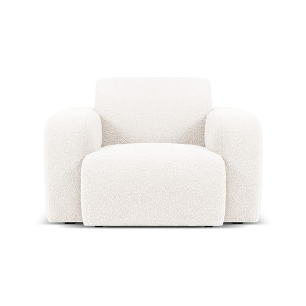 Biały fotel z materiału bouclé Molino – Micadoni Home
