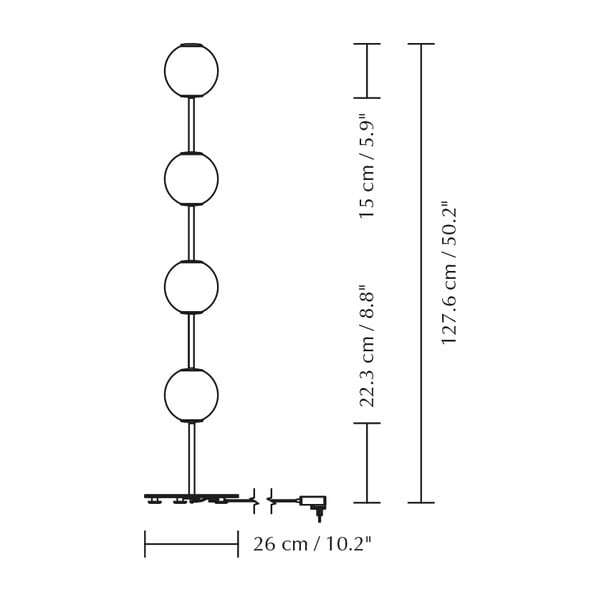 Lampa stojąca LED w kolorze mosiądzu ze ściemniaczem i szklanym kloszem (wysokość 128 cm) Audrey Floor – UMAGE-image-4
