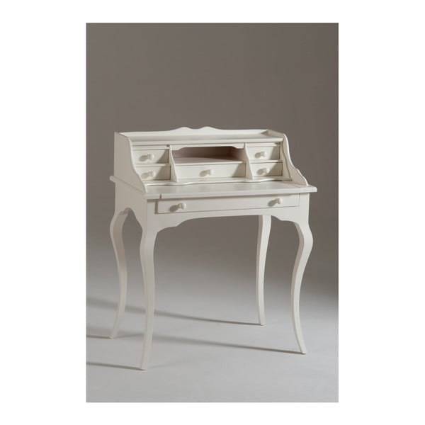 Białe biurko drewniane z 6 szufladami Castagnetti Torino