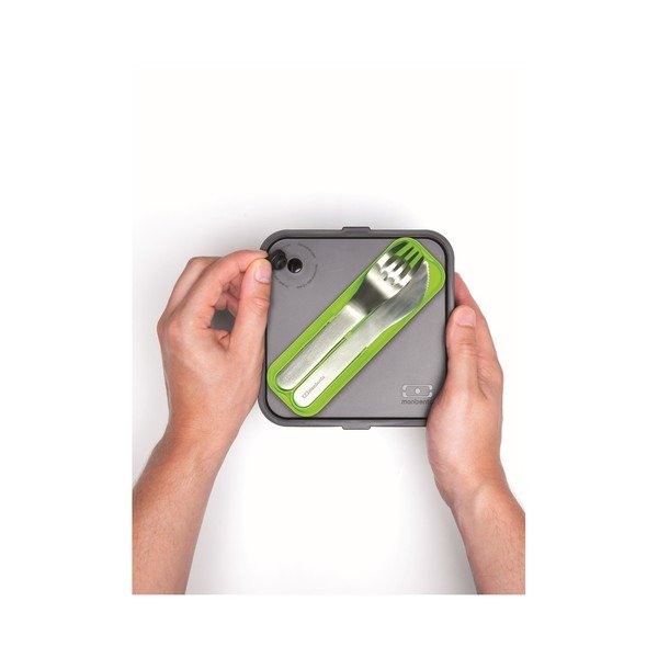Sztućce z zieloną tacką do pudełka na lunch Monbento-image-2