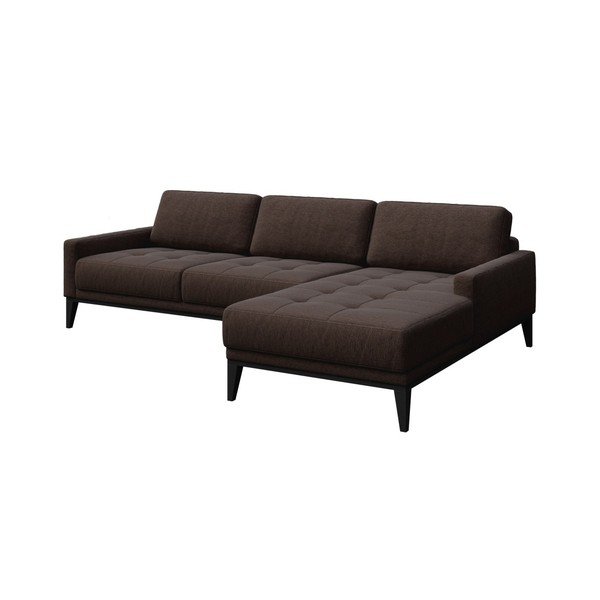 Brązowa sofa z szezlongiem po prawej stronie MESONICA Musso Tufted-image-2