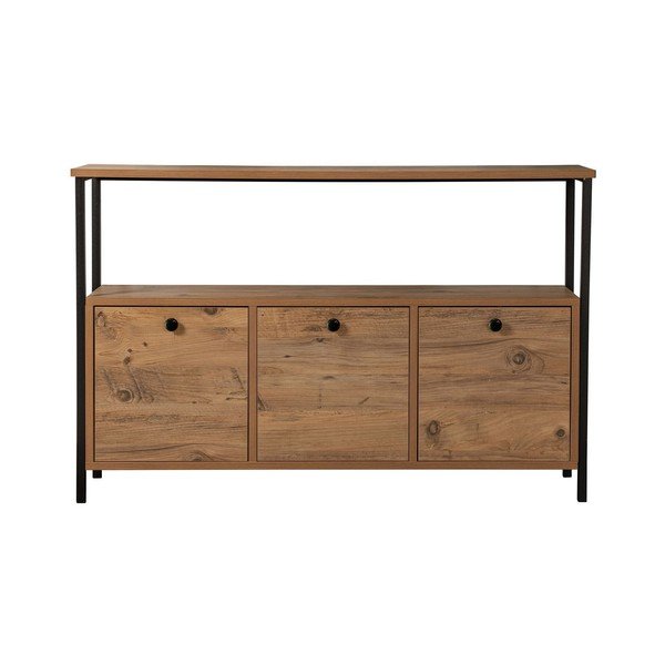 Konsola w dekorze sosny w naturalnym kolorze 29,5x120 cm Solace – Kalune Design