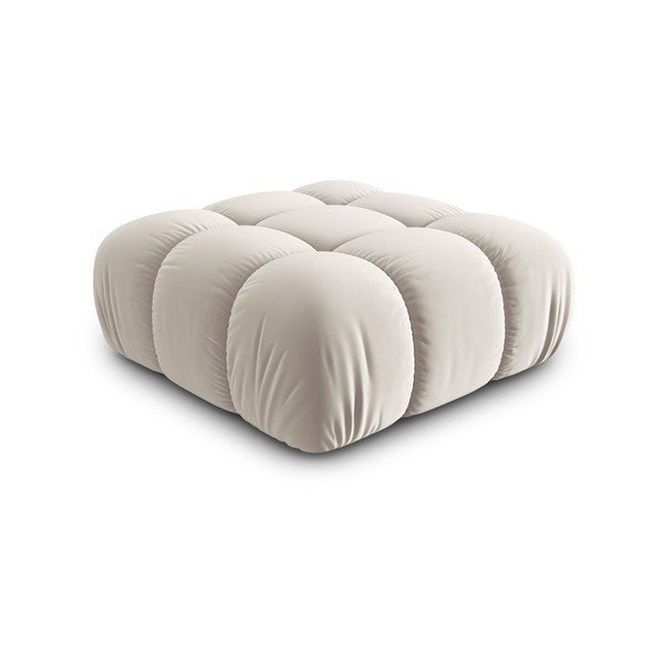 Beżowy aksamitny podnóżek modułowy Bellis – Micadoni -image-3