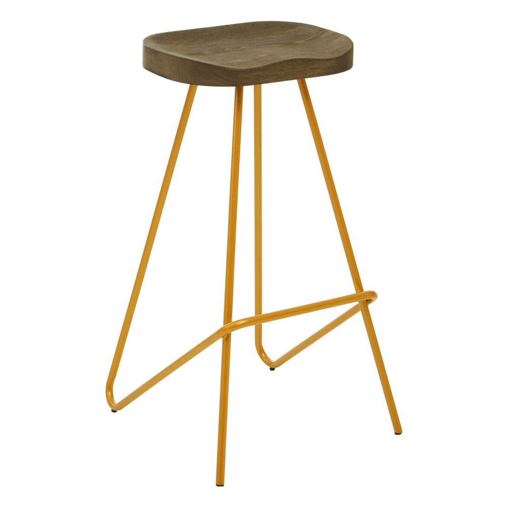 Hoker z litego drewna wiązu w kolorze złota/w naturalnym kolorze (wysokość siedziska 78 cm) District – Premier Housewares
