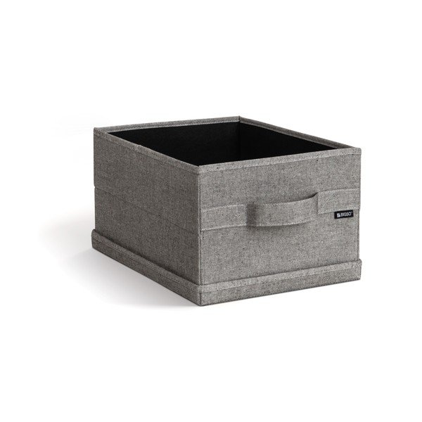 Szary tekstylny pojemnik z pokrywką 27x36x19 cm Soft Storage Small – Bigso-image-3