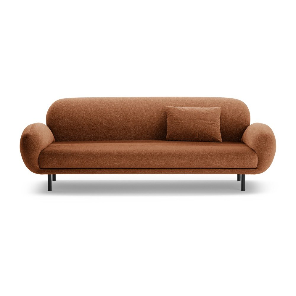 Sofa z materiału bouclé w kolorze terakoty 208 cm Poppy – Micadoni (zdjęcie 4)