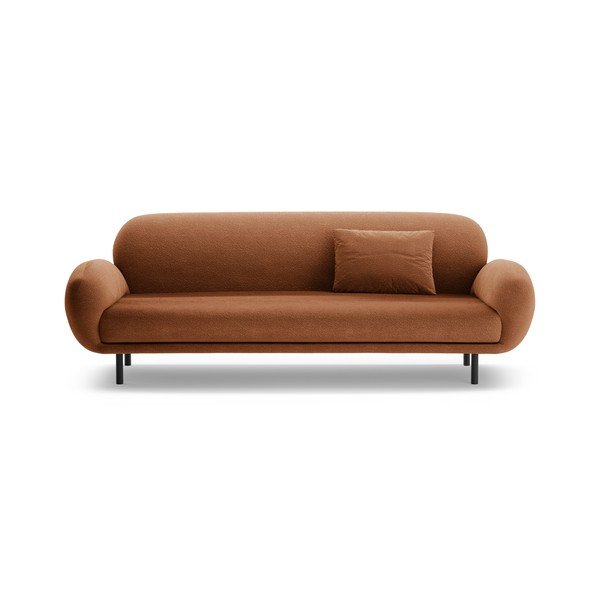 Sofa z materiału bouclé w kolorze terakoty 208 cm Poppy – Micadoni -image-3
