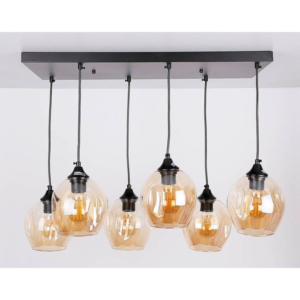 Czarna lampa wisząca ze szklanym kloszem 33x67 cm Aspa – Candellux Lighting-image-4