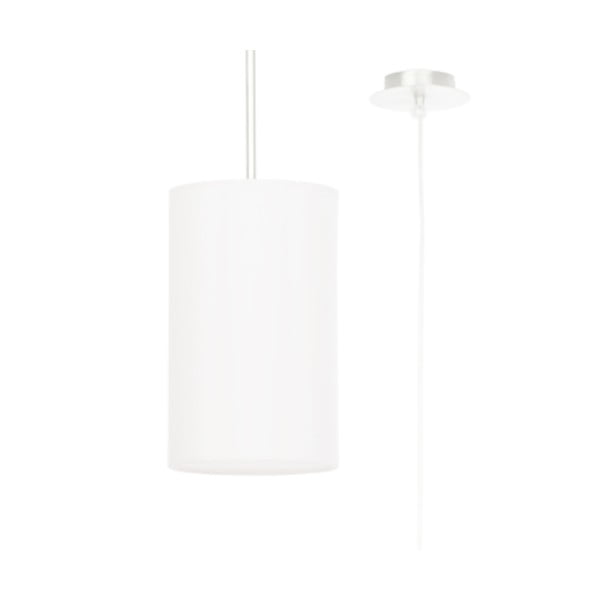 Biała lampa wisząca z tekstylnym kloszem ø 15 cm Volta – Nice Lamps