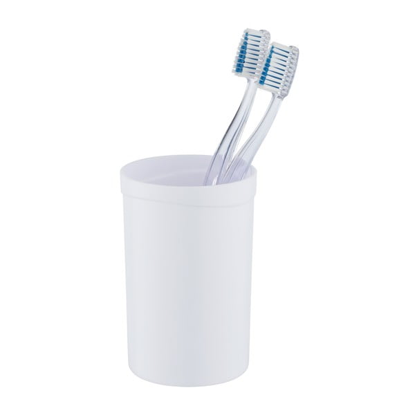 Biały plastikowy kubek na szczoteczki do zębów Vigo – Allstar