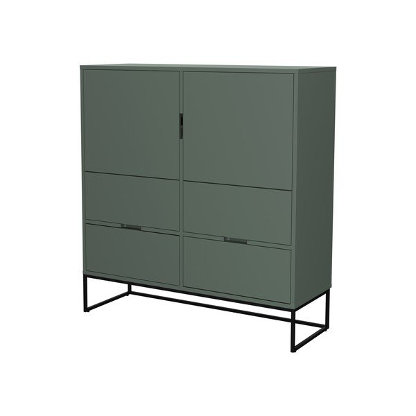 Szarozielona wysoka komoda 118x127 cm Lipp – Tenzo-image-3
